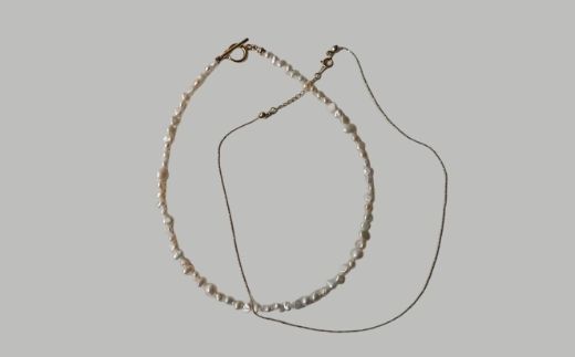 【LENERAオリジナルネックレス2本セット】pearl pomp necklace(set)/gold 【079005】